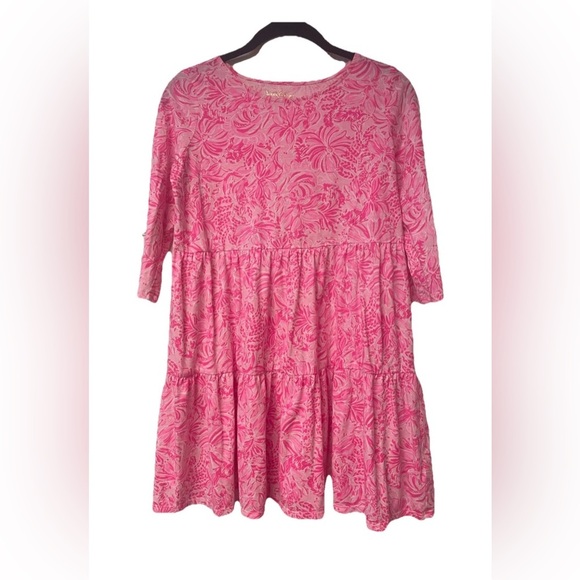 NWOT Lilly Pulitzer Mini Geanna Dress Tiered Pink/White Print Size - Picture 2 of 7